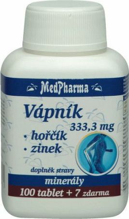 MedPharma Vápnik 333,3mg + horčík + zinok 107 tabliet